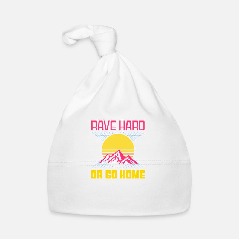EDM Rave Techno 80s Rave Hard Or Go Home Bonnet bio Bébé