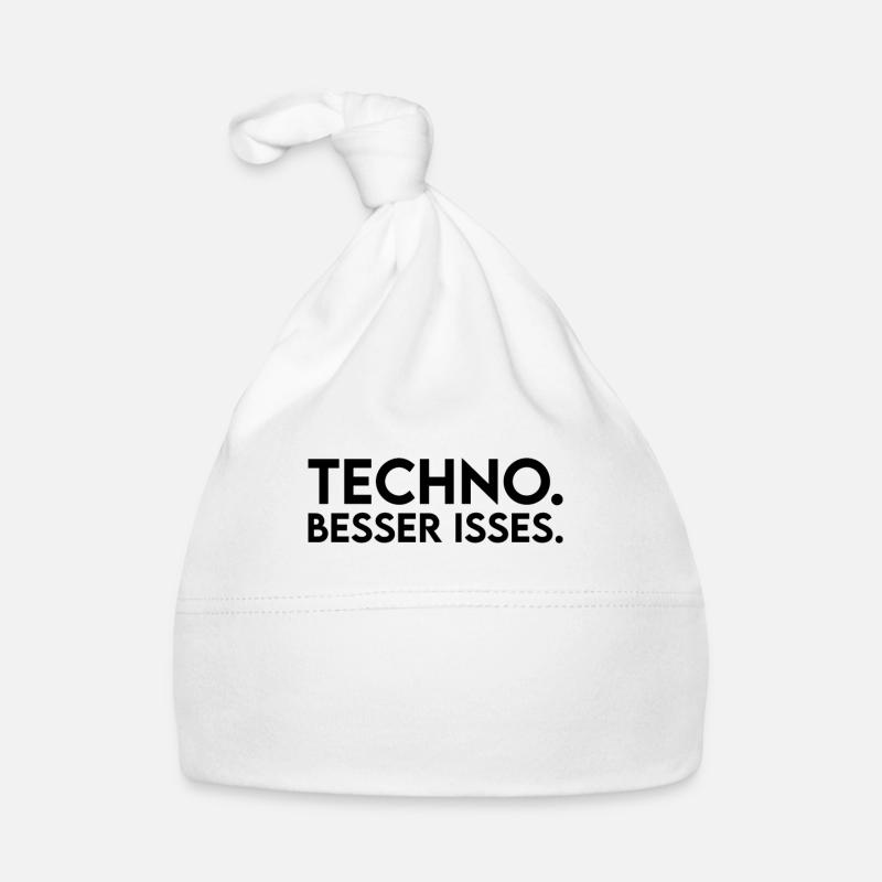 Techno Spruch Baby Bio-Mütze