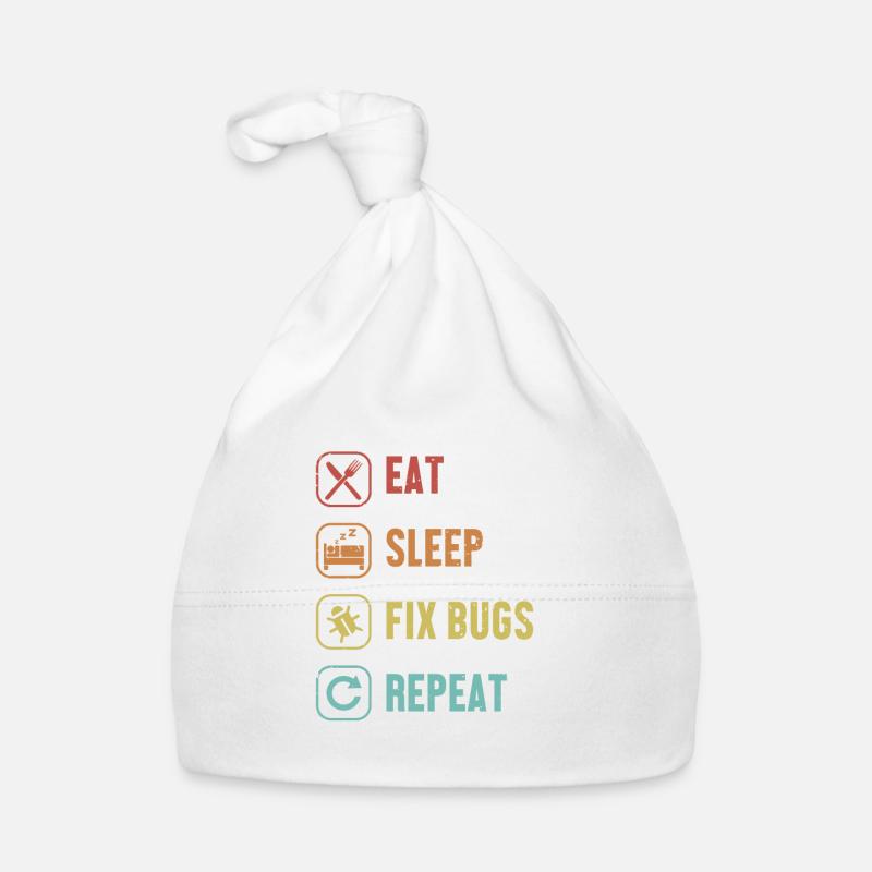Manger Dormir Fixer les bugs Répéter Développeur Bonnet bio Bébé