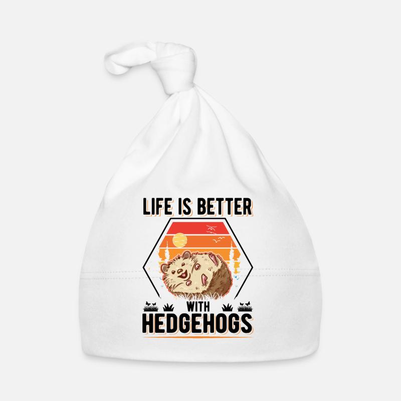 Life is better with Hedgehogs Hedgehog Organic Baby Cap