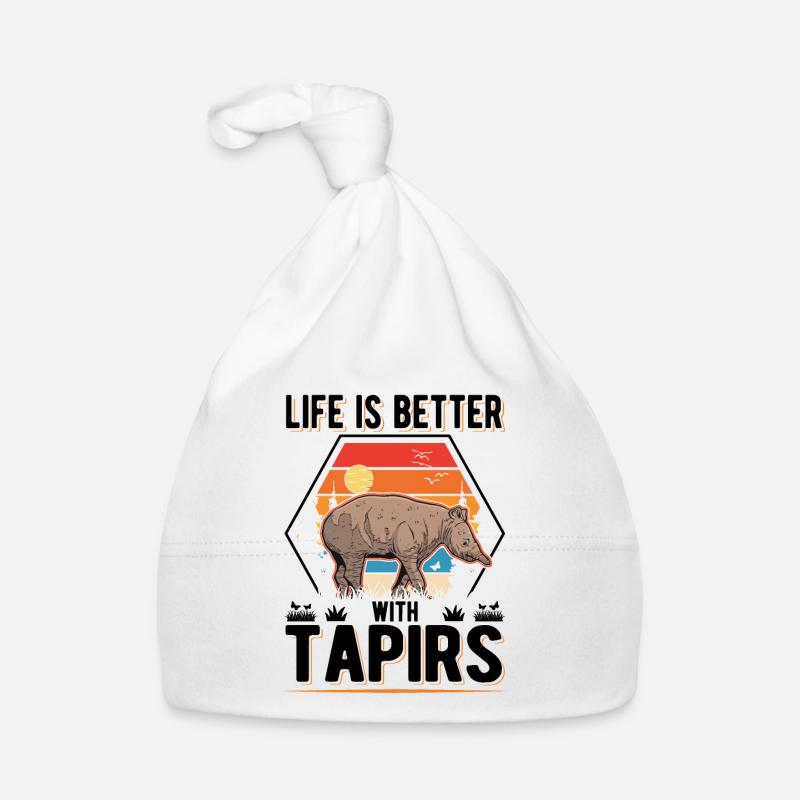 La vie est meilleure avec Tapirs Bonnet bio Bébé