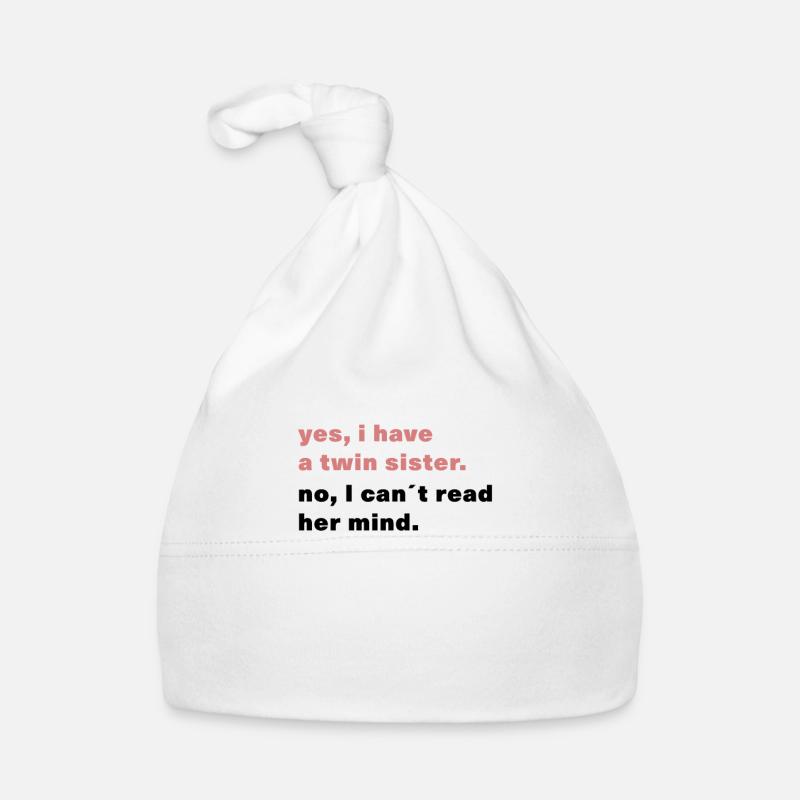 Passendes Outfit eineiige Zwillingsschwester Baby Bio-Mütze
