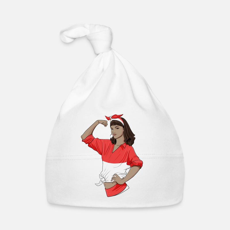Fille indonésienne Incassable I Héritage Indonésie - Bonnet bio Bébé - blanc