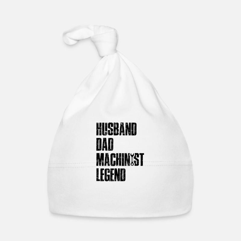 Husband Dad Machinist Legend - mechanic work Organic Baby Cap