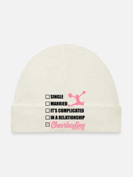 Single Married It's Complicated Cheerleading Cheer - Baby Bio-Mütze - Weiß - Vorne