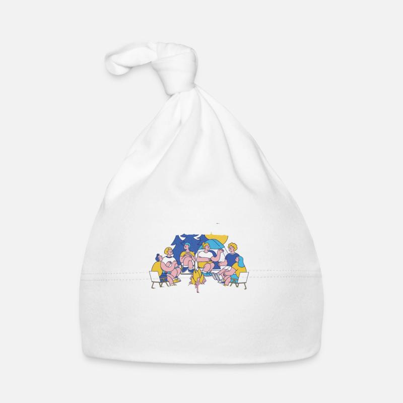 Camping - Baby Bio-Mütze - Weiß