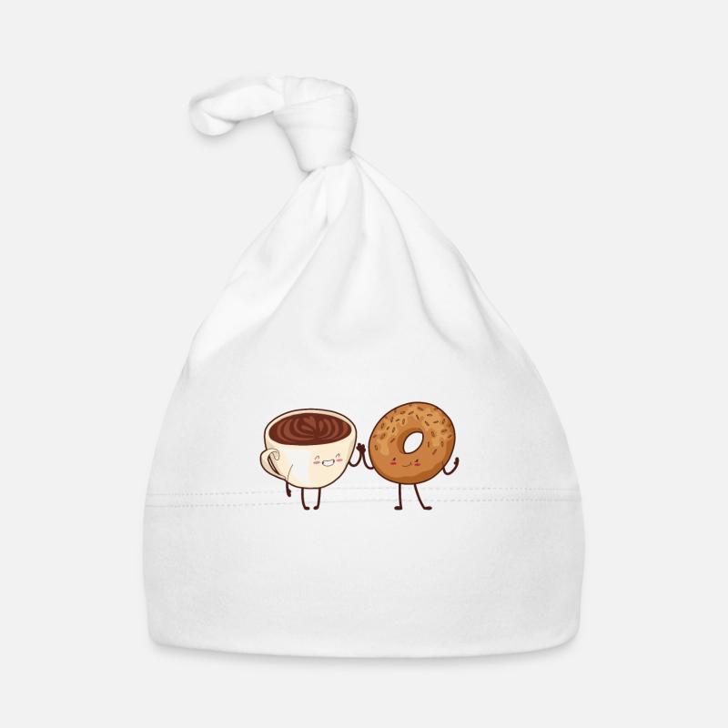 Donut Sweets Donuts Food Baker Cadeau - Bonnet bio Bébé - blanc