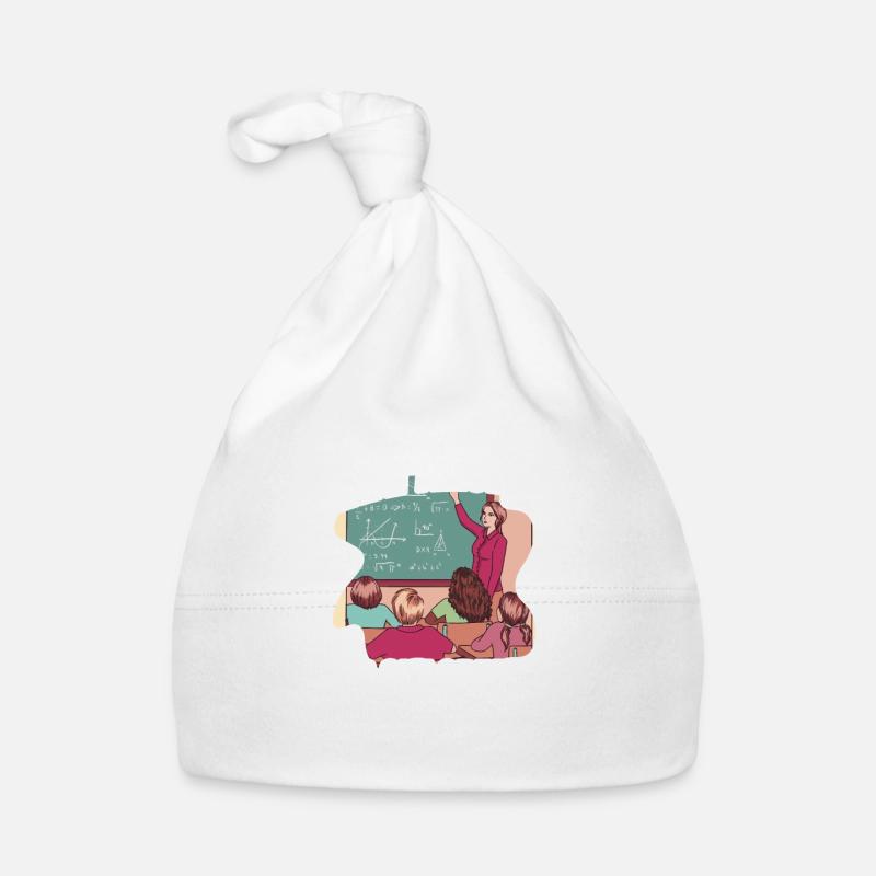 Mathématiques - Bonnet bio Bébé - blanc