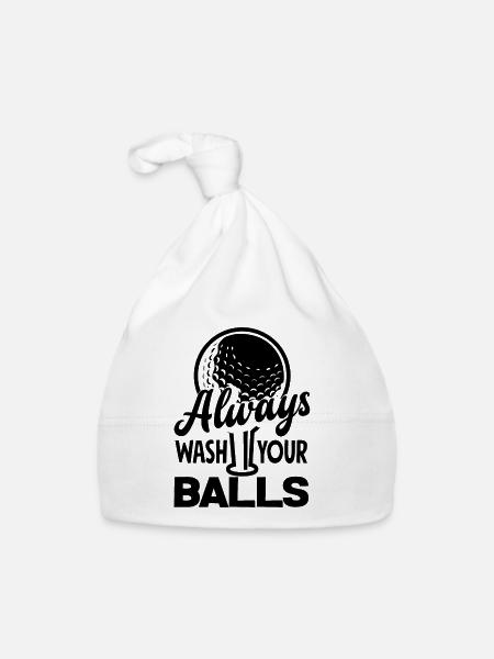 Always Wash Your Balls Golf Player Golfing Golfer - Baby Bio-Mütze - Weiß - Vorne