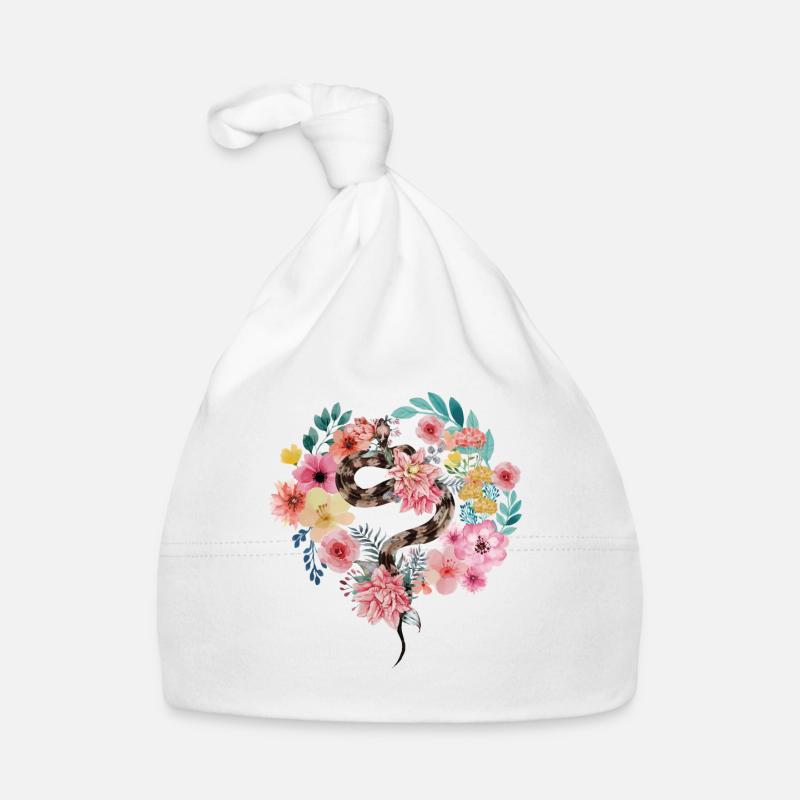 Snake Serpent Flower Floral Baby Bio-Mütze