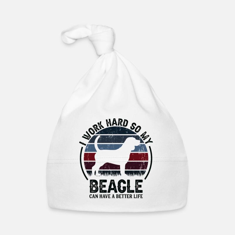 Travaillez dur - Retro Beagle Bonnet bio Bébé