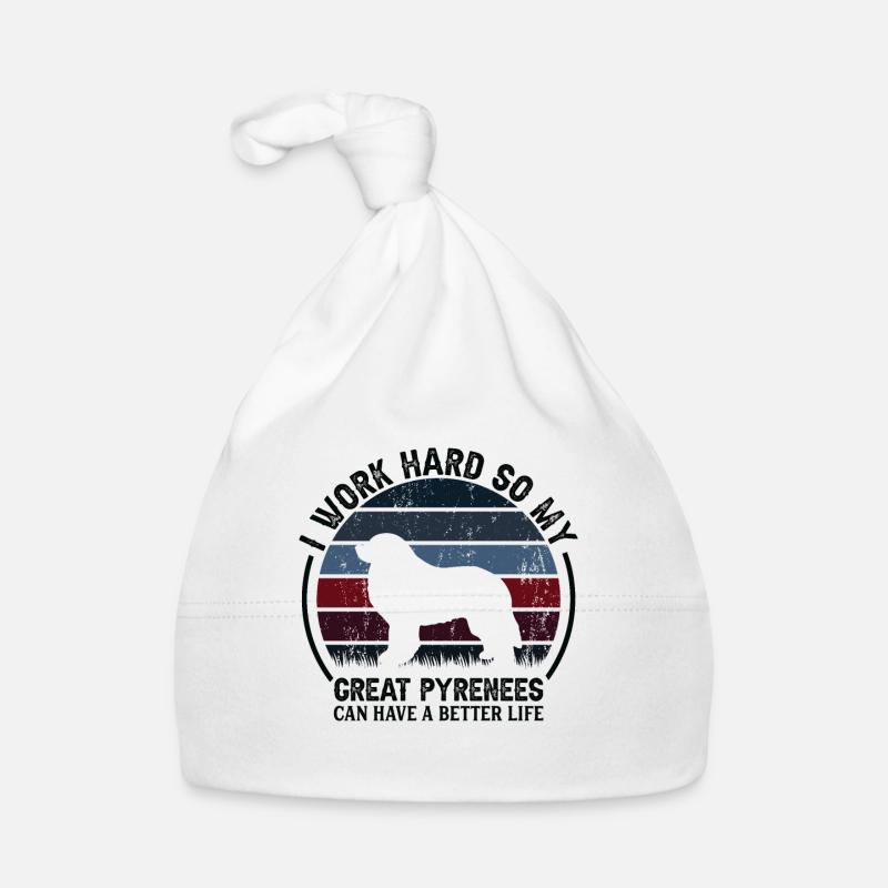 Arbeite Hart - Retro Great Pyrenees Baby Bio-Mütze