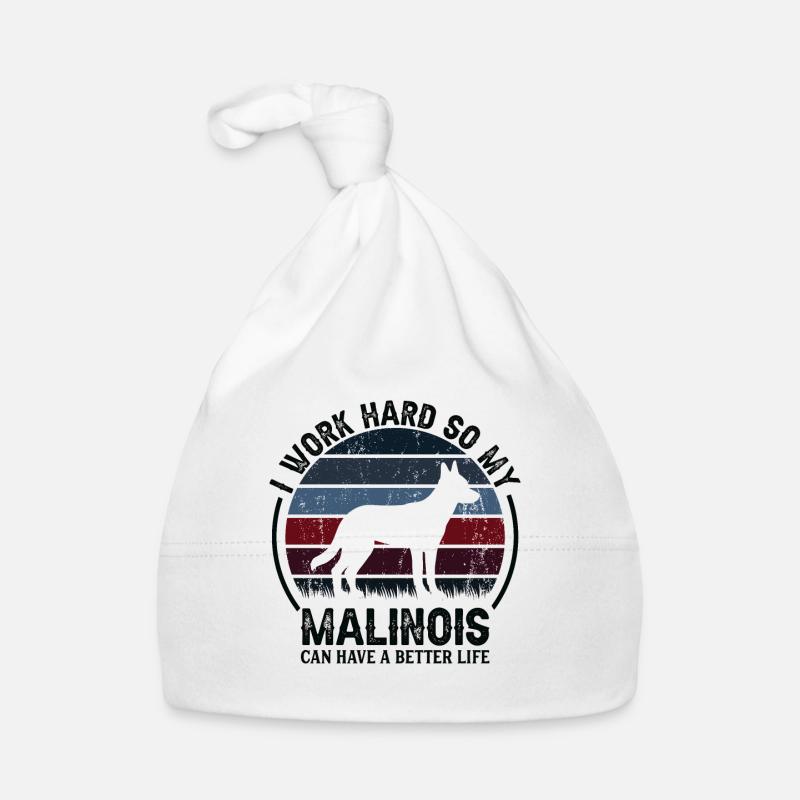 Hart Arbeiten - Retro Malinois Baby Bio-Mütze
