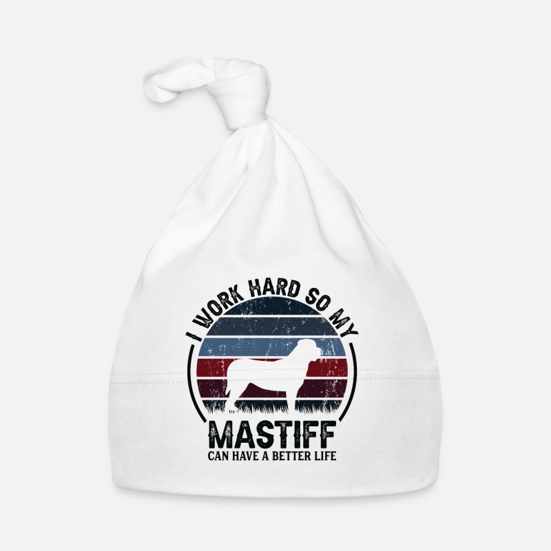 Work Hard - Retro Mastiff Organic Baby Cap