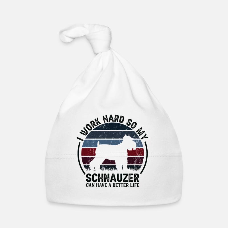 Hart Arbeiten - Retro Schnauzer Baby Bio-Mütze