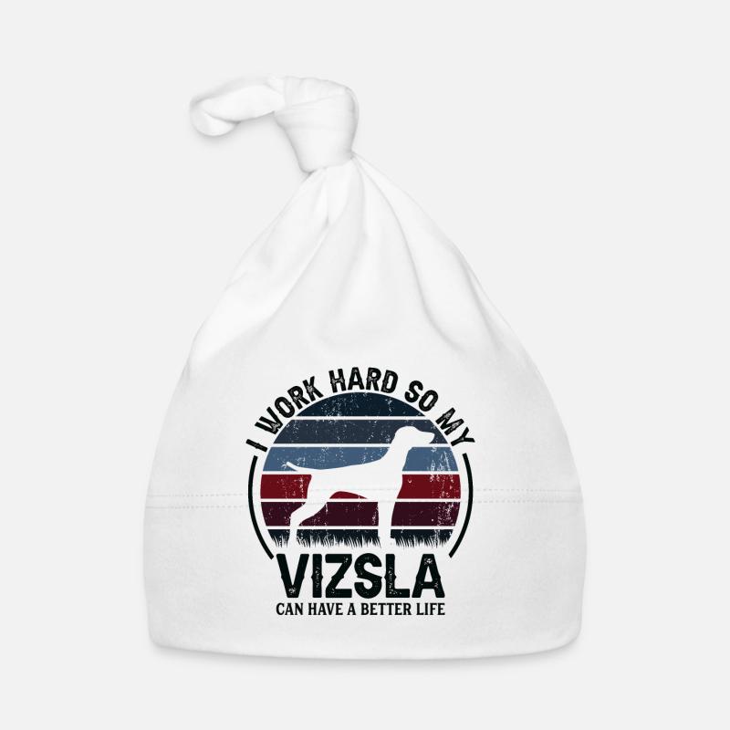 Travaillez dur - Retro Vizsla Bonnet bio Bébé