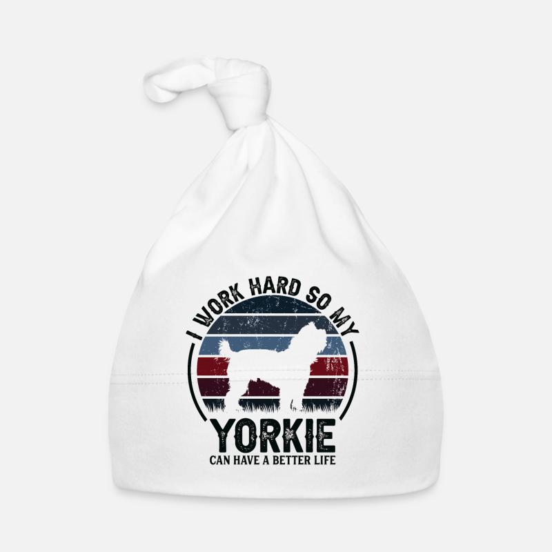 Work Hard - Retro Yorkie Organic Baby Cap