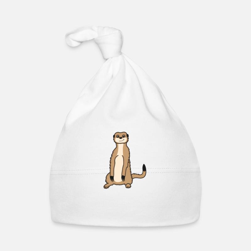 Erdmännchen Sei Immer Du Selbst Spruch Geschenk - Baby Bio-Mütze - Weiß