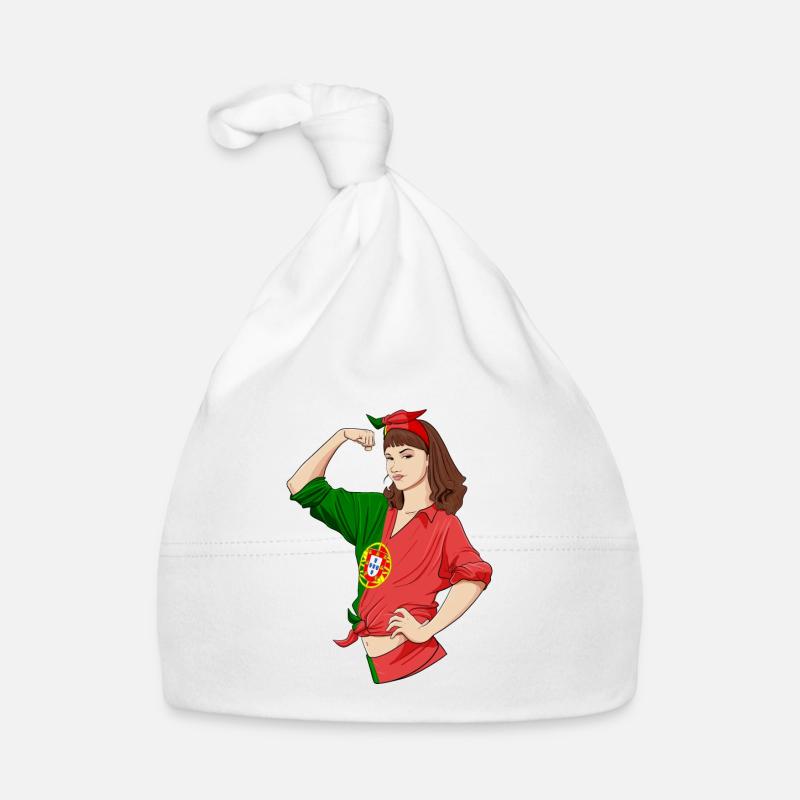 Fille portugaise Unbreakable Héritage portugais - Bonnet bio Bébé - blanc