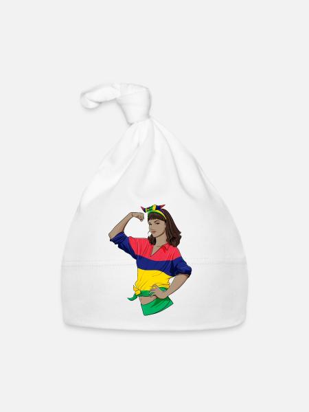 Mauritius Girl Unbreakable Mauritius Heritage - Baby Bio-Mütze - Weiß - Vorne
