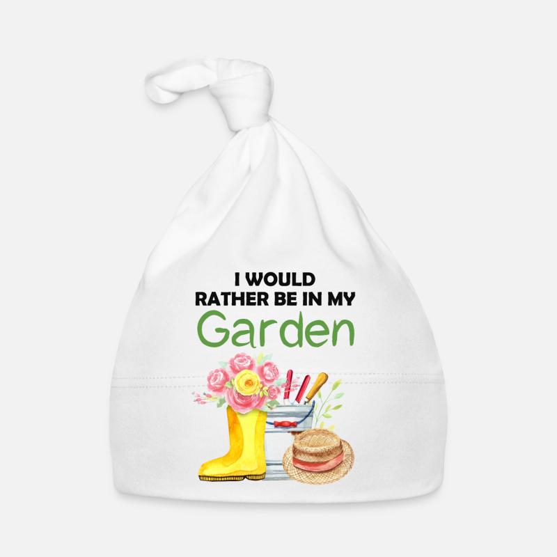 Garten Lustiger Spruch Hobbygärtner Geschenkidee - Baby Bio-Mütze - Weiß