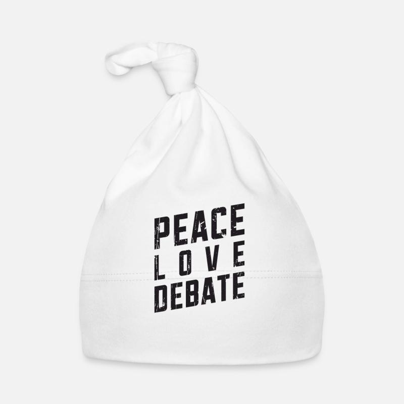 Peace Love Debate - morality Organic Baby Cap