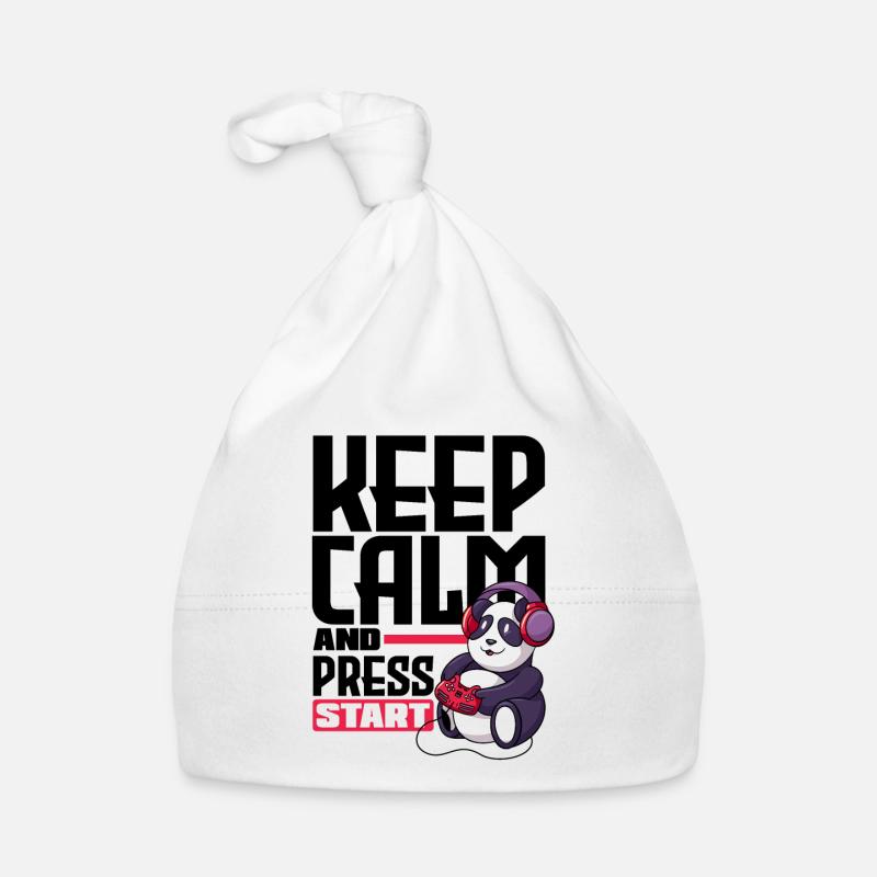 Keep Calm And Press Start Video Game Player Gaming Baby Bio-Mütze