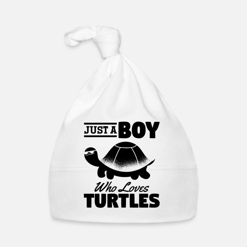 Nur ein Junge, der Schildkröten liebt Baby Bio-Mütze