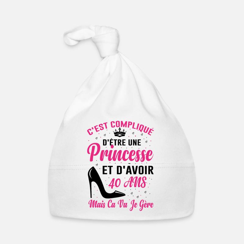 Princesse 40 Ans Idée Cadeau Anniversaire Amour Bonnet bio Bébé