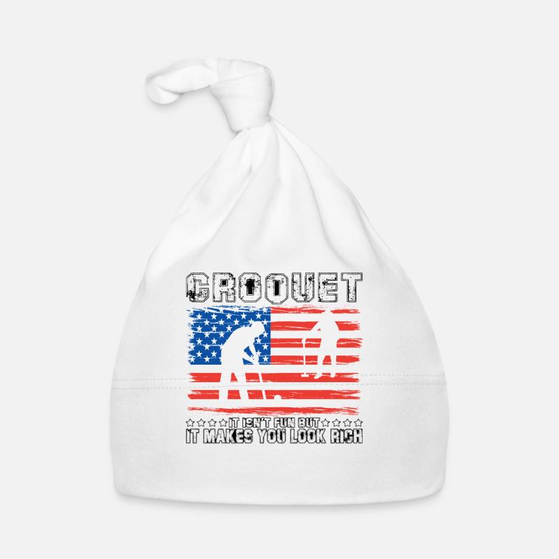Croquet it isn't fun but it makes you look rich Organic Baby Cap