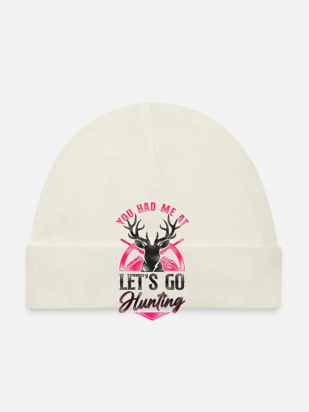 Buck Deer Hunting Hunter Girl - Baby Bio-Mütze - Weiß - Vorne