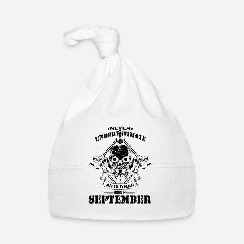 Never underestimate an old man in September Organic Baby Cap