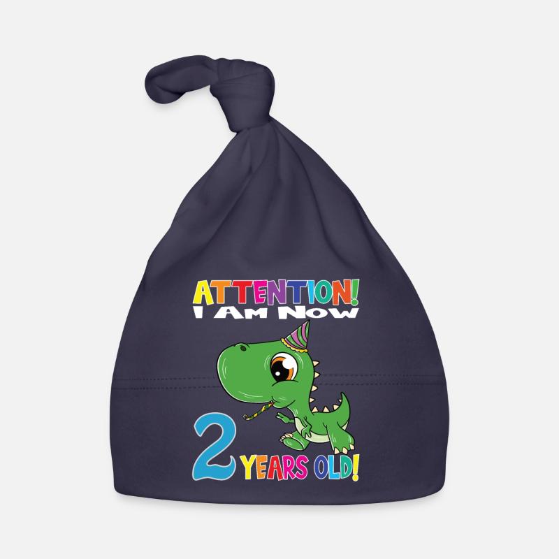 Dino Boy Attention I Am Now 2 Years Old Organic Baby Cap