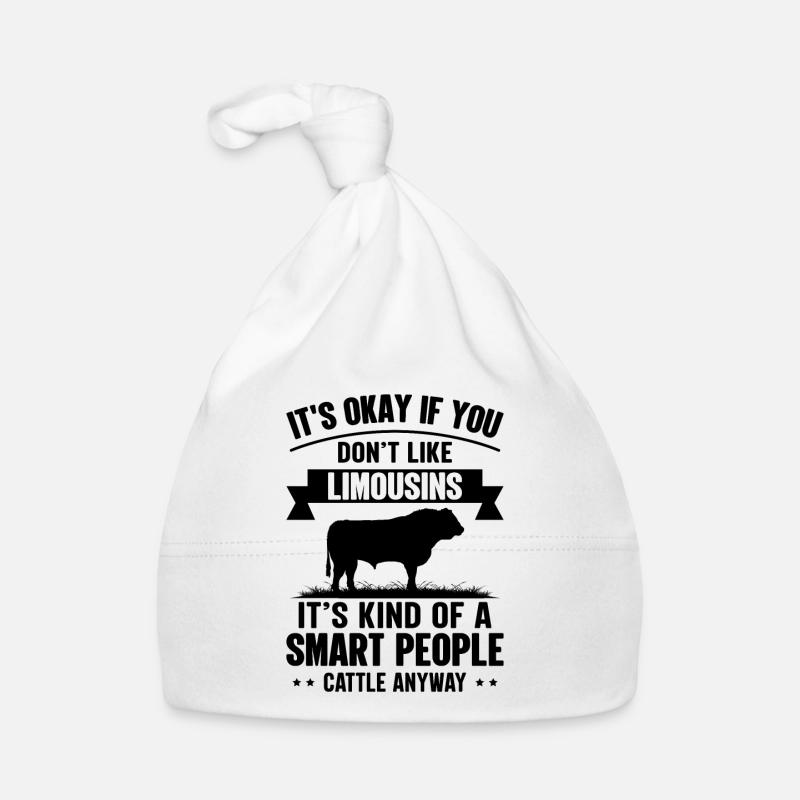 Smart People - Limousines de vaches - Bonnet bio Bébé - blanc