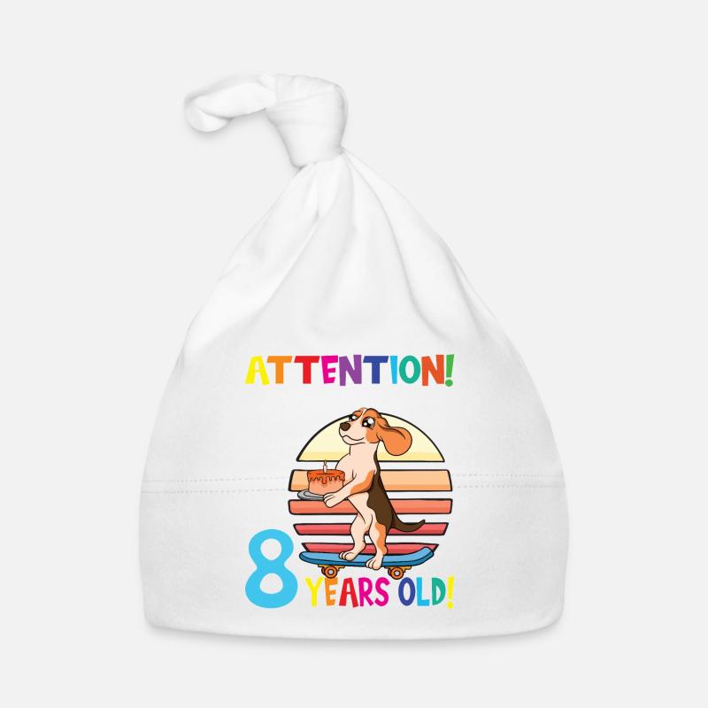 Anniversaire de chien J’ai maintenant 8 ans Bonnet bio Bébé