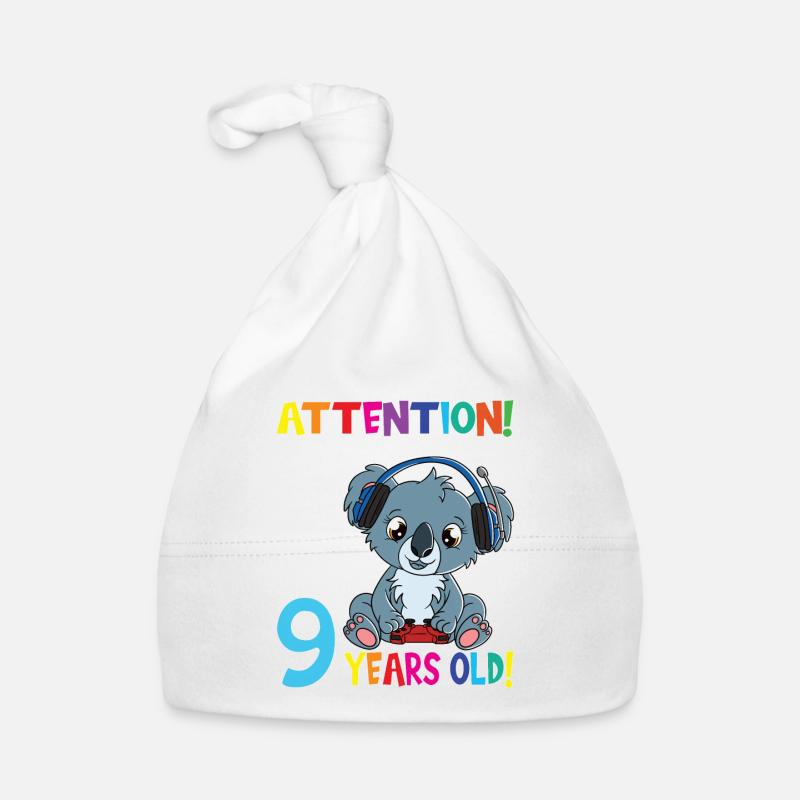 Koala Birthday I Am Now 9 Years Old Baby Bio-Mütze