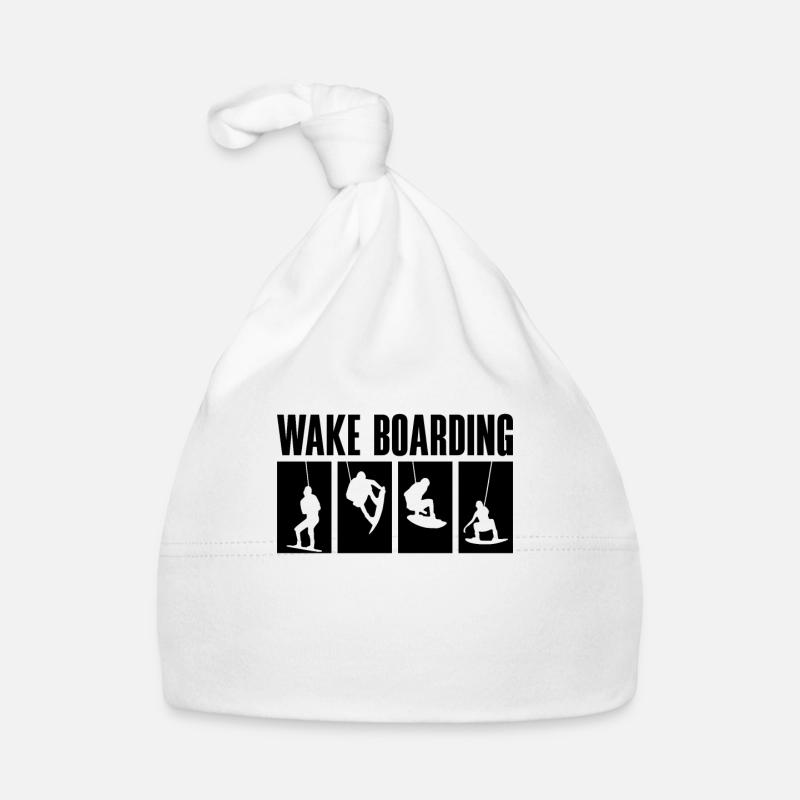 Wakeboard Wakeboarder Wakeboarden Geschenkidee - Baby Bio-Mütze - Weiß