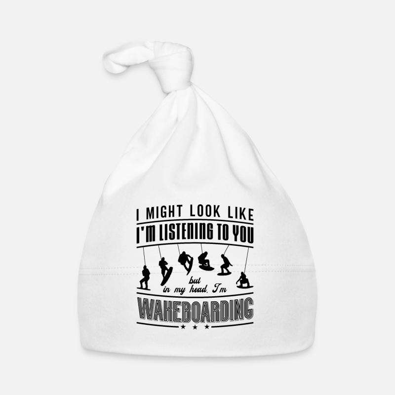 Wakeboard Wakeboarden Wakeboarder Geschenkidee - Baby Bio-Mütze - Weiß