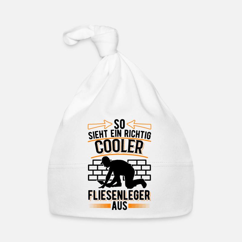 So sieht ein richtig cooler Fliesenleger aus Baby Bio-Mütze