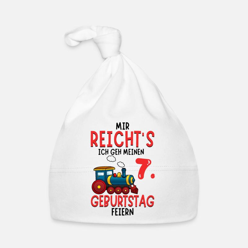 7. Geburtstag Geburtstagsgeschenk mit Eisenbahn Baby Bio-Mütze