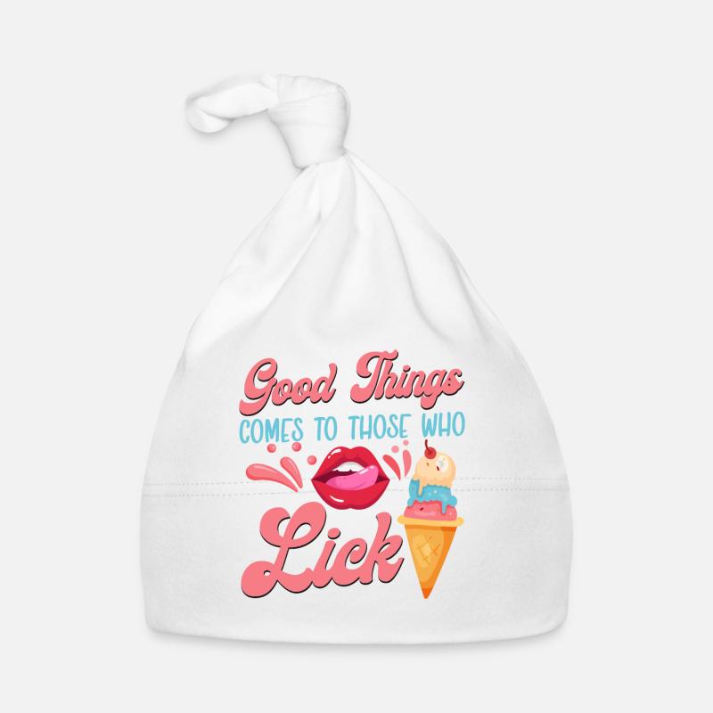 Crème glacée Cône Bouche Langue Bonne Bonnet bio Bébé