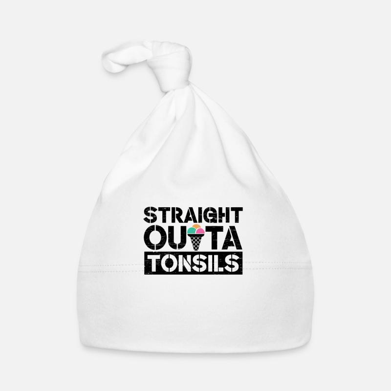 Straight Outa Tonsill Survivor Tonsillectomy Organic Baby Cap