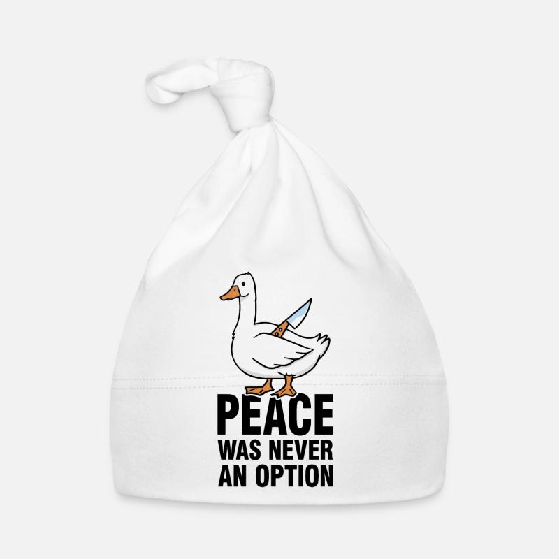 Peace Was Never An Option - Gänse Meme Baby Bio-Mütze