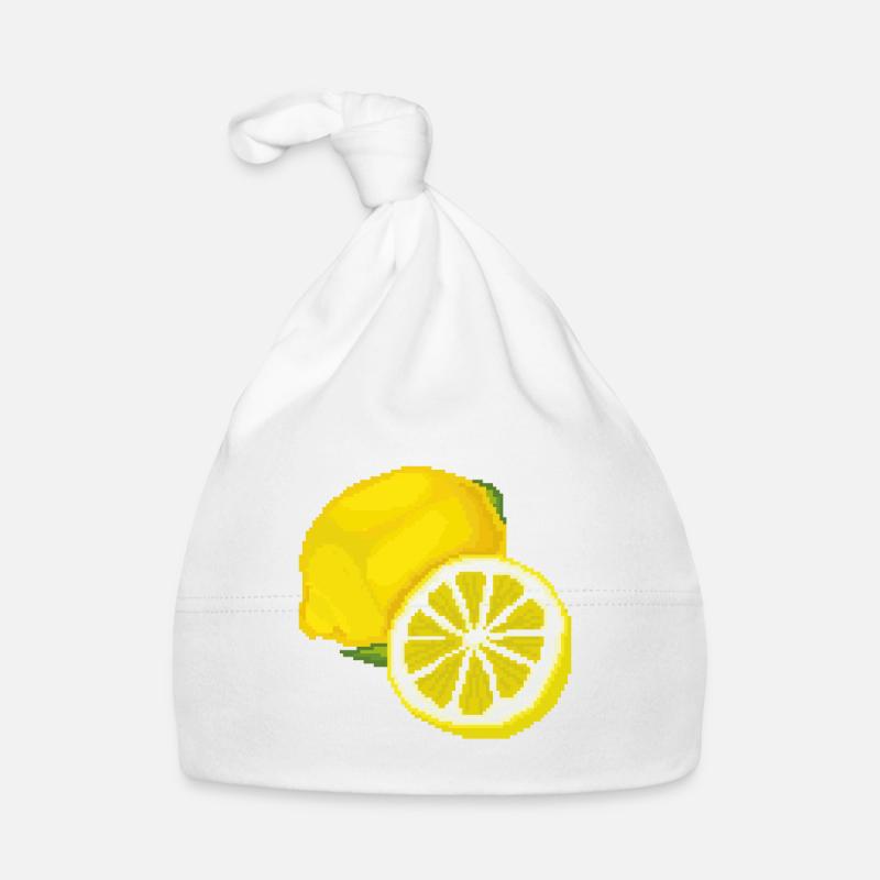 Rétro Pixel Citron Bonnet bio Bébé