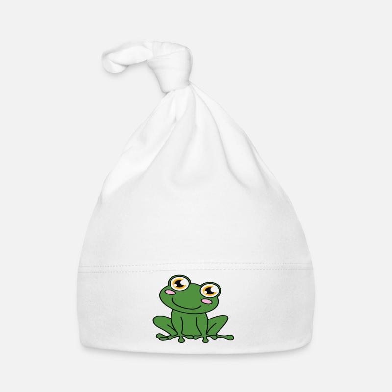 Ich Bin Ein Frosch - Baby Bio-Mütze - Weiß