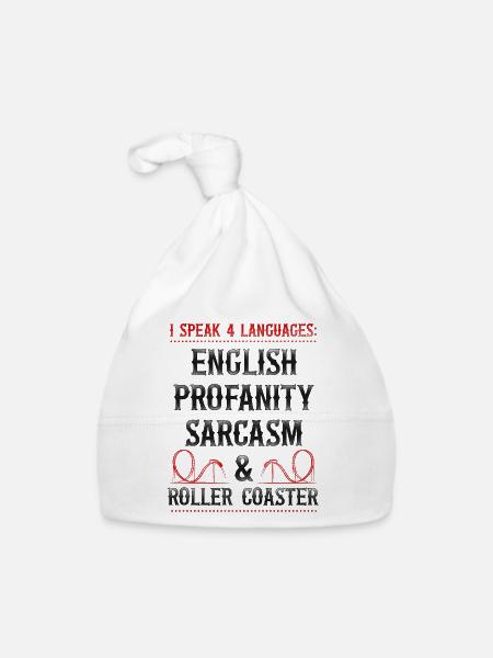 Roller Coaster Vintage I Speak 4 - Organic Baby Cap - white - Front