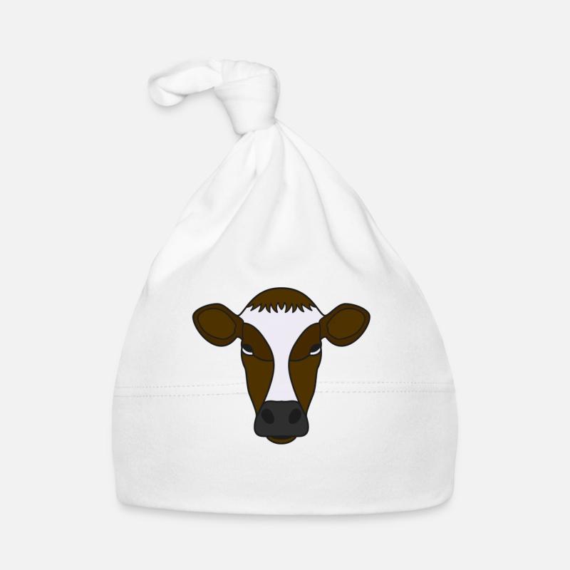 Farmer Beef Animal Head Motif Impression avec Taureau Bonnet bio Bébé