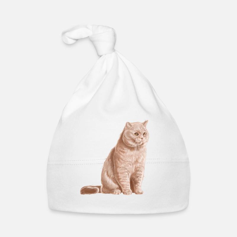 Chat British Shorthair de couleur crème Bonnet bio Bébé
