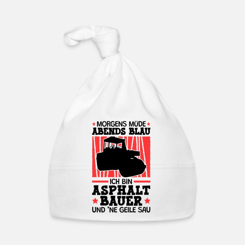 Ich bin Asphaltbauer Asphaltbau Straßenbauer Baby Bio-Mütze