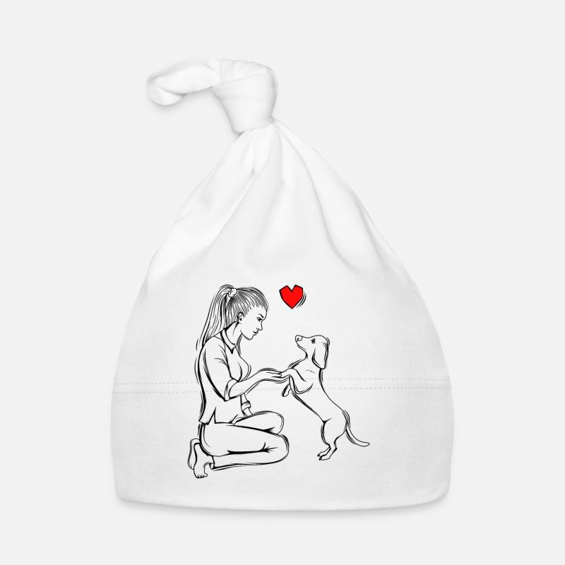 Teckel - Bonnet bio Bébé - blanc